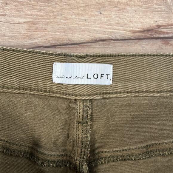 LOFT Olive Green High Waist Skinny Ankle Jeans Size 14 - Picture 3 of 12